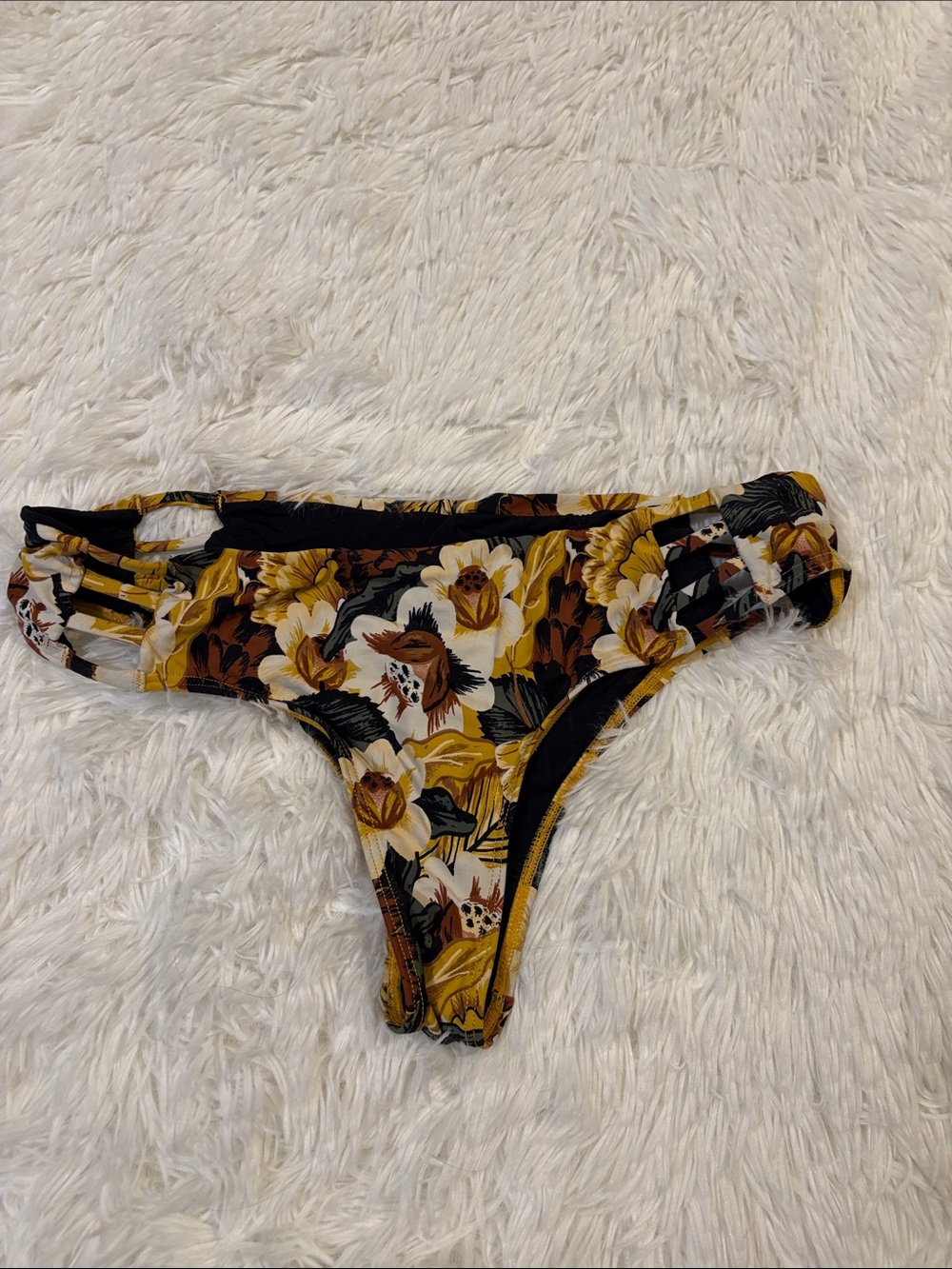 Low Rise Floral Cutout Women’s Bikini Bottoms